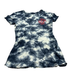 Aeropostale Classic S/S Crew Tie-dye NYC Apple T-Shirt Womens Size Medium Blue